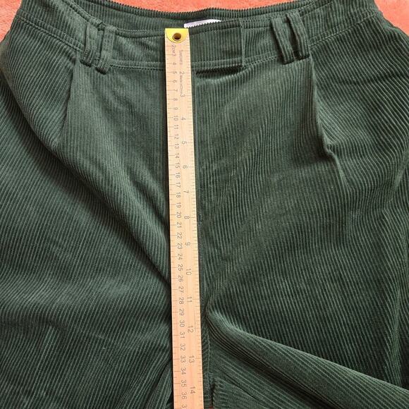 NWT Topshop Women's Wide-Leg Corduroy Pants, Green, US 8, High-Waist Relaxed Fit - Picture 11 of 12